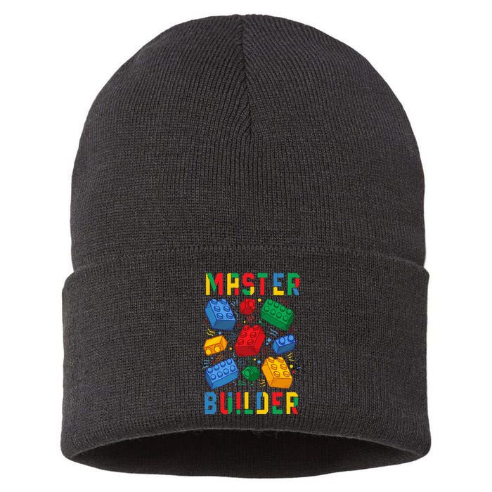 Brick Builder Funny Blocks Master Builder Sustainable Knit Beanie