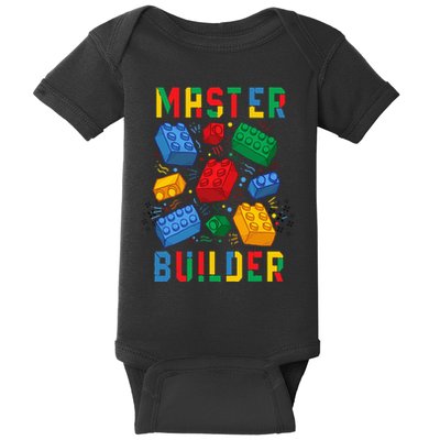 Brick Builder Funny Blocks Master Builder Baby Bodysuit