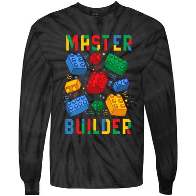 Brick Builder Funny Blocks Master Builder Tie-Dye Long Sleeve Shirt