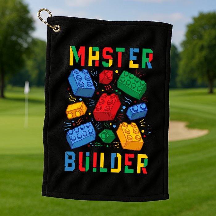 Brick Builder Funny Blocks Master Builder Golf Towel