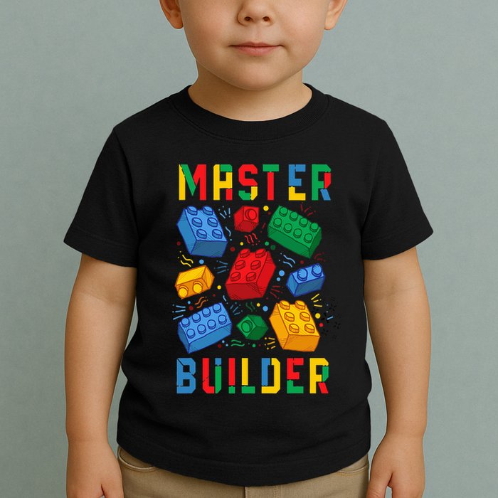 Brick Builder Funny Blocks Master Builder Toddler T-Shirt