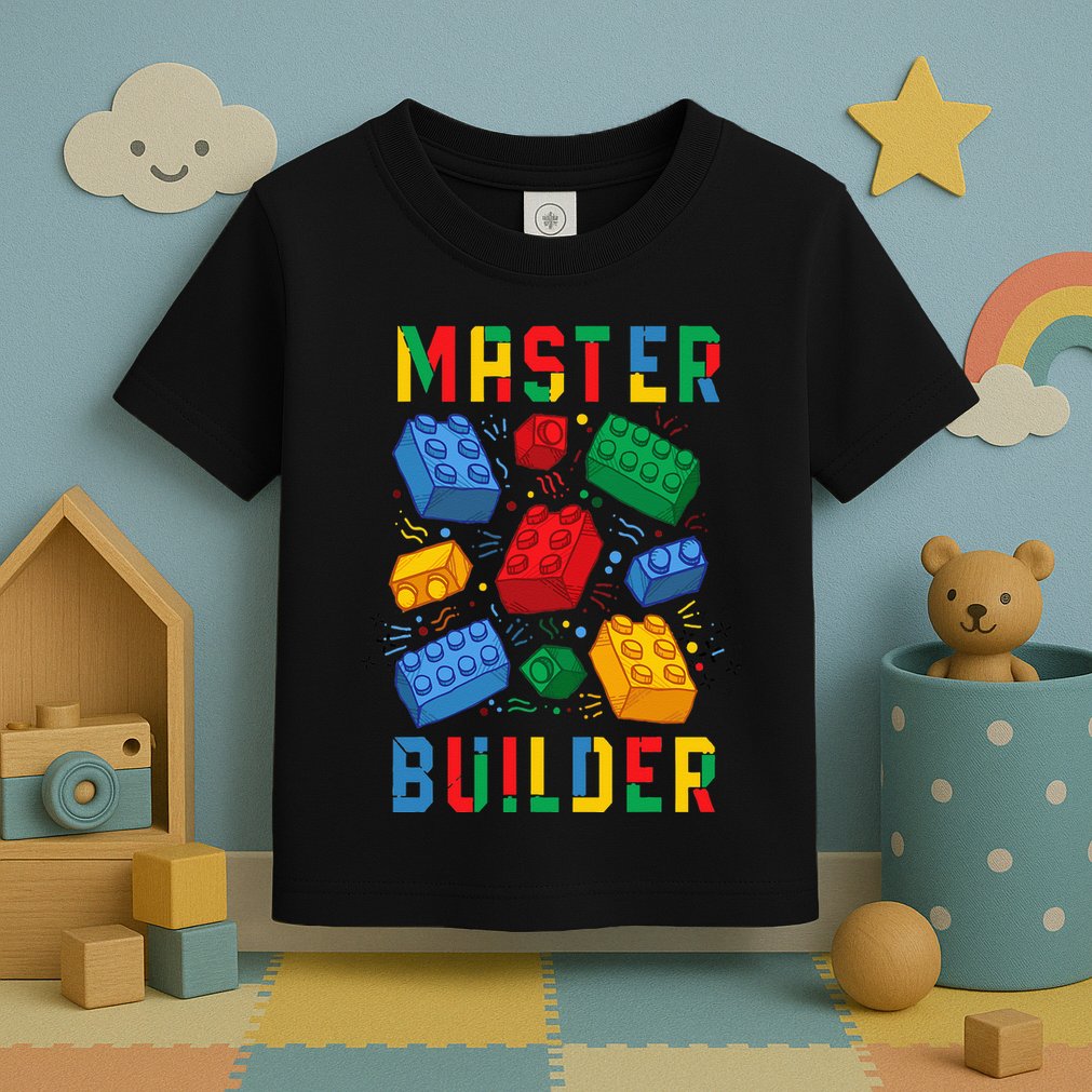 Brick Builder Funny Blocks Master Builder Toddler T-Shirt
