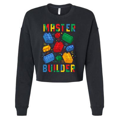 Brick Builder Funny Blocks Master Builder Cropped Pullover Crew