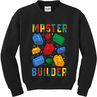 Brick Builder Funny Blocks Master Builder Kids Sweatshirt