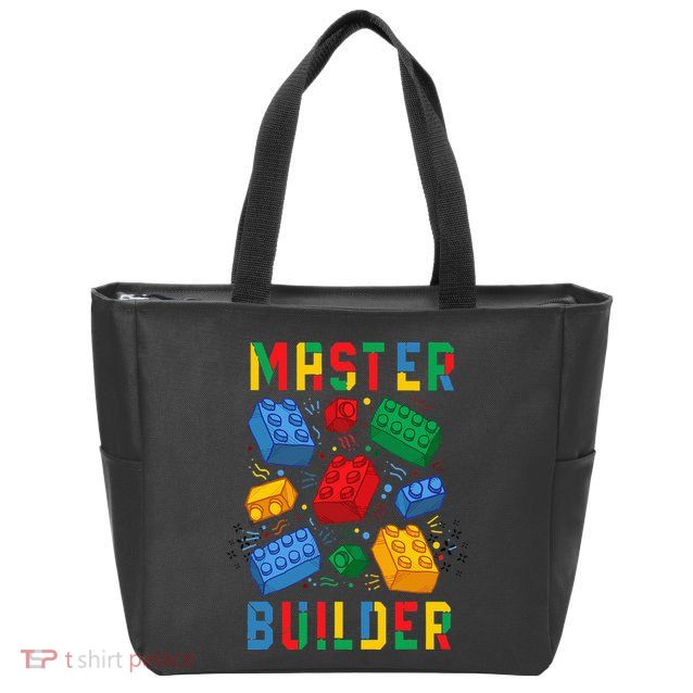 Brick Builder Funny Blocks Master Builder Zip Tote Bag