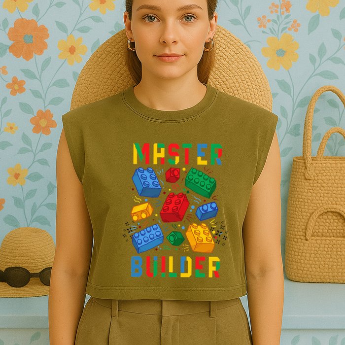 Brick Builder Funny Blocks Master Builder Garment-Dyed Women's Muscle Tee