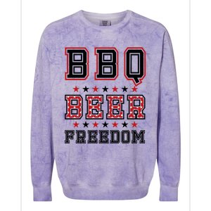 Bbq Beer Freedom Gift Colorblast Crewneck Sweatshirt