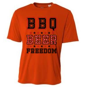 Bbq Beer Freedom Gift Cooling Performance Crew T-Shirt