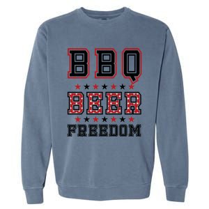 Bbq Beer Freedom Gift Garment-Dyed Sweatshirt