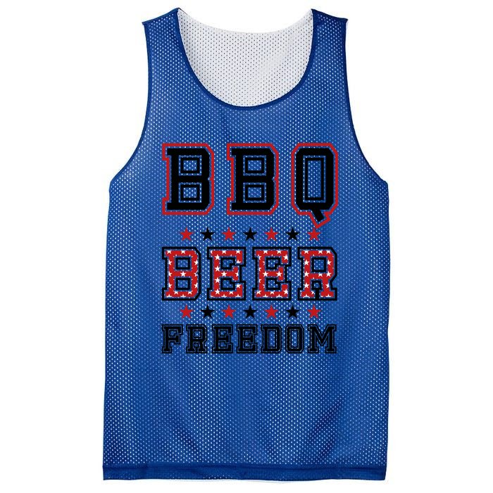 Bbq Beer Freedom Gift Mesh Reversible Basketball Jersey Tank