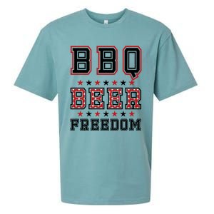 Bbq Beer Freedom Gift Sueded Cloud Jersey T-Shirt