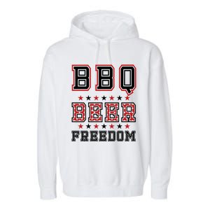 Bbq Beer Freedom Gift Garment-Dyed Fleece Hoodie