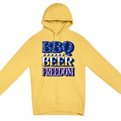 Bbq Beer Freedom Food Fun Gift Premium Pullover Hoodie