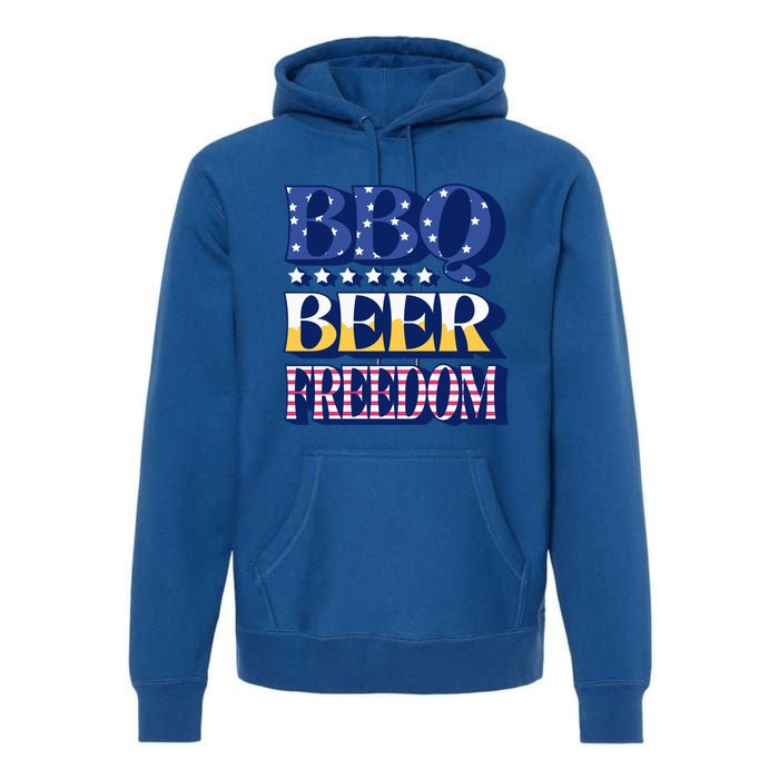 Bbq Beer Freedom Food Fun Gift Premium Hoodie