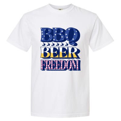 Bbq Beer Freedom Food Fun Gift Garment-Dyed Heavyweight T-Shirt