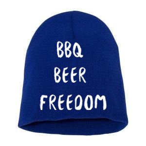 Bbq Beer Freedom Gift Short Acrylic Beanie