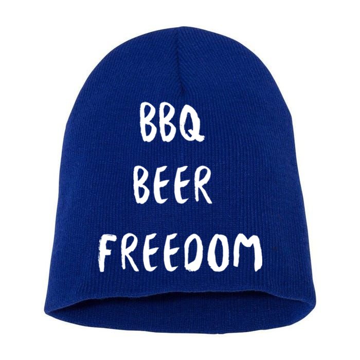 Bbq Beer Freedom Gift Short Acrylic Beanie