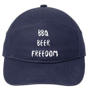 Bbq Beer Freedom Gift 7-Panel Snapback Hat