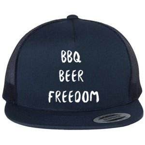 Bbq Beer Freedom Gift Flat Bill Trucker Hat