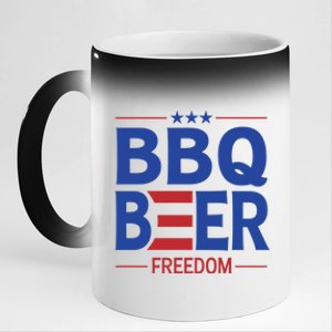 Bbq Beer Freedom Funny America 2020 Proud American Gift 11oz Black Color Changing Mug