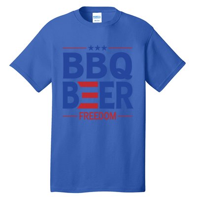 Bbq Beer Freedom Funny America 2020 Proud American Gift Tall T-Shirt