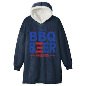 Bbq Beer Freedom Funny America 2020 Proud American Gift Hooded Wearable Blanket