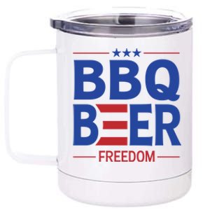 Bbq Beer Freedom Funny America 2020 Proud American Gift 12 oz Stainless Steel Tumbler Cup