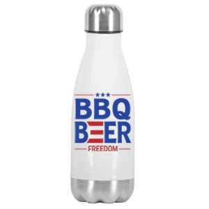 Bbq Beer Freedom Funny America 2020 Proud American Gift Stainless Steel Insulated Water Bottle