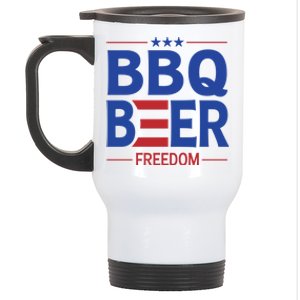 Bbq Beer Freedom Funny America 2020 Proud American Gift Stainless Steel Travel Mug