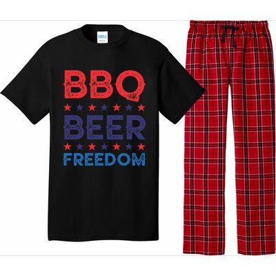 Bbq Beer Freedom Funny America Usa Party 4th Of July Summer Gift Pajama Set