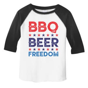 Bbq Beer Freedom Funny America Usa Party 4th Of July Summer Gift Toddler Fine Jersey T-Shirt