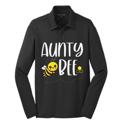 Birthday Bee Family Matching Aunty Bee Auntie Beekeeper Aunt Silk Touch Performance Long Sleeve Polo