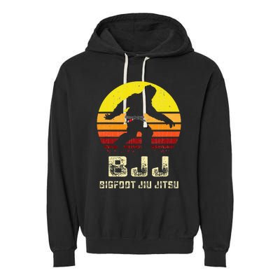 Bjj Bigfoot Funny Sasquatch Jiu Jitsu Martial Arts Garment-Dyed Fleece Hoodie