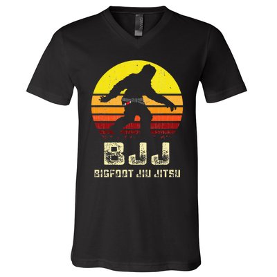 Bjj Bigfoot Funny Sasquatch Jiu Jitsu Martial Arts V-Neck T-Shirt