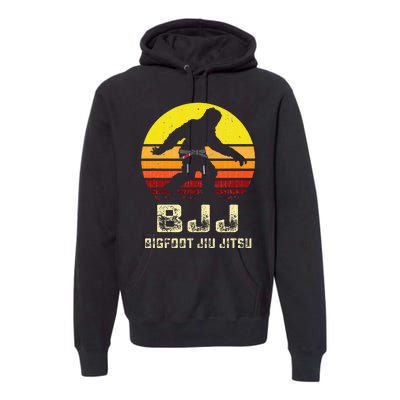 Bjj Bigfoot Funny Sasquatch Jiu Jitsu Martial Arts Premium Hoodie