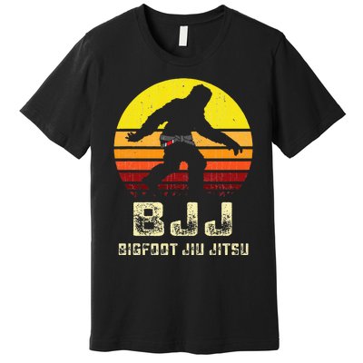 Bjj Bigfoot Funny Sasquatch Jiu Jitsu Martial Arts Premium T-Shirt