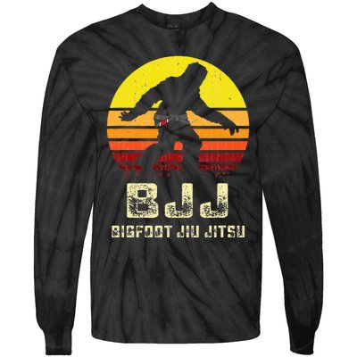 Bjj Bigfoot Funny Sasquatch Jiu Jitsu Martial Arts Tie-Dye Long Sleeve Shirt