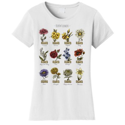 Botanical Birth Flower Vintage Flowers Floral Women's T-Shirt