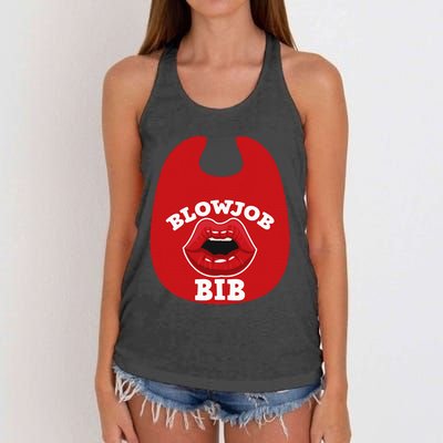 Blowjob Bib Funny Adult Women Dirty Humor Blowjob Bib Women's Knotted Racerback Tank