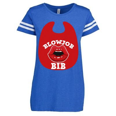 Blowjob Bib Funny Adult Women Dirty Humor Blowjob Bib Enza Ladies Jersey Football T-Shirt