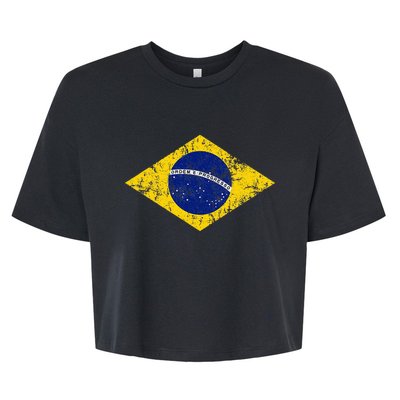 Brasil Brazilian Flag Green Bella+Canvas Jersey Crop Tee