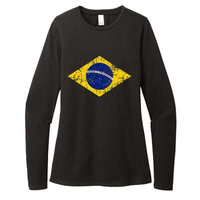 Brasil Brazilian Flag Green Womens CVC Long Sleeve Shirt