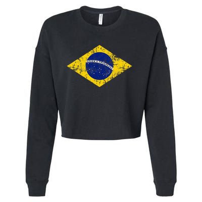 Brasil Brazilian Flag Green Cropped Pullover Crew