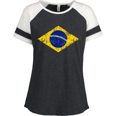 Brasil Brazilian Flag Green Enza Ladies Jersey Colorblock Tee