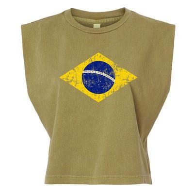 Brasil Brazilian Flag Green Garment-Dyed Women's Muscle Tee