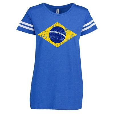 Brasil Brazilian Flag Green Enza Ladies Jersey Football T-Shirt