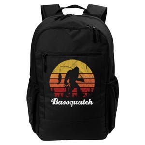 Bassquatch Bigfoot Fishing Outdoor Retro Sunset Daily Commute Backpack