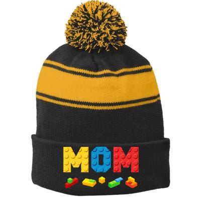 Building Bricks for Family Bonding Stripe Pom Pom Beanie