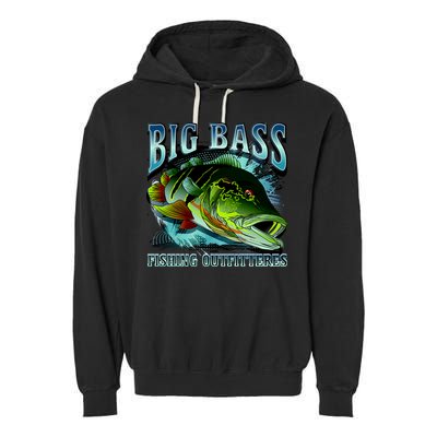 Big Bass Fishing Garment-Dyed Fleece Hoodie