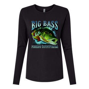 Big Bass Fishing Womens Cotton Relaxed Long Sleeve T-Shirt